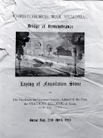 Poster advertising the laying of the foundation stone of the Bridge of Remembrance 