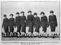 Women of the Women's Auxiliary Air Force (WAAFs) on parade at Harewood Air Force Station, Christchurch 