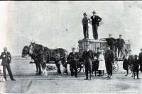 The cage in which the seals were taken to New Brighton.