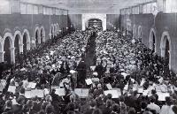 A view of the audience in the main hall during the performance of the ode