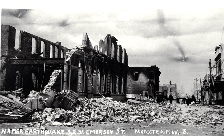 Emerson Street after the Napier earthquake 