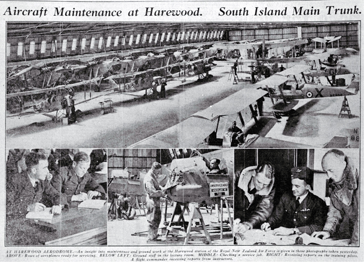 Aircraft maintenance at Harewood aerodrome, Christchurch