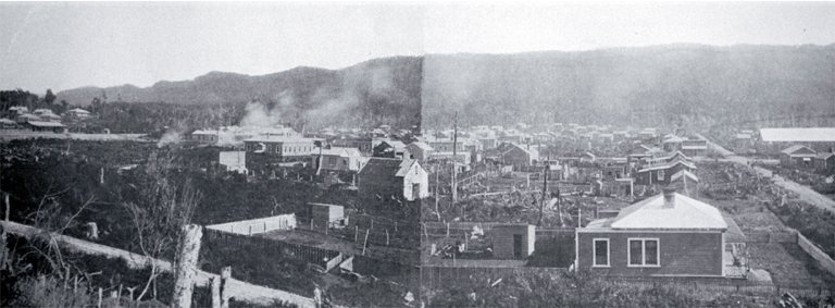 The general view of Runanga only seven years after the township had been laid out 