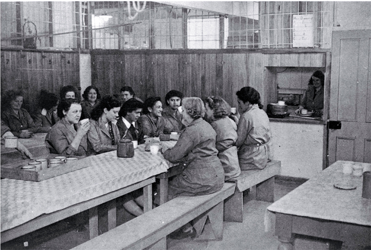 Morning-tea break in a factory canteen 
