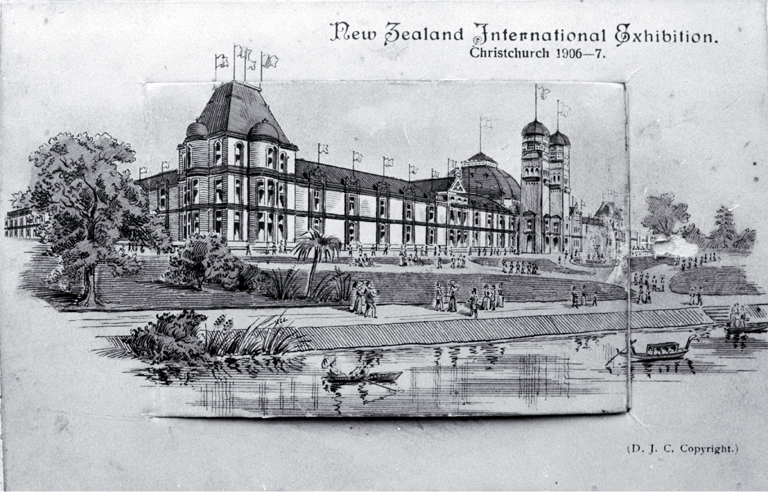 An artist's impression of the New Zealand International Exhibition 1906-07 