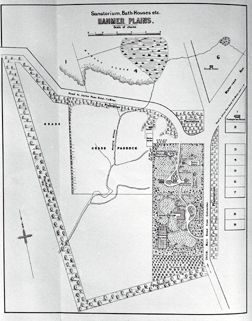 Plan of the Hanmer Sanatorium and bathhouses 
