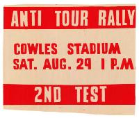 Anti Tour Rally, Cowles Stadium.