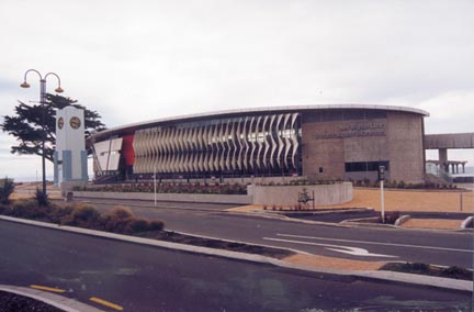 Looking across to New Brighton Library from the shopping mall